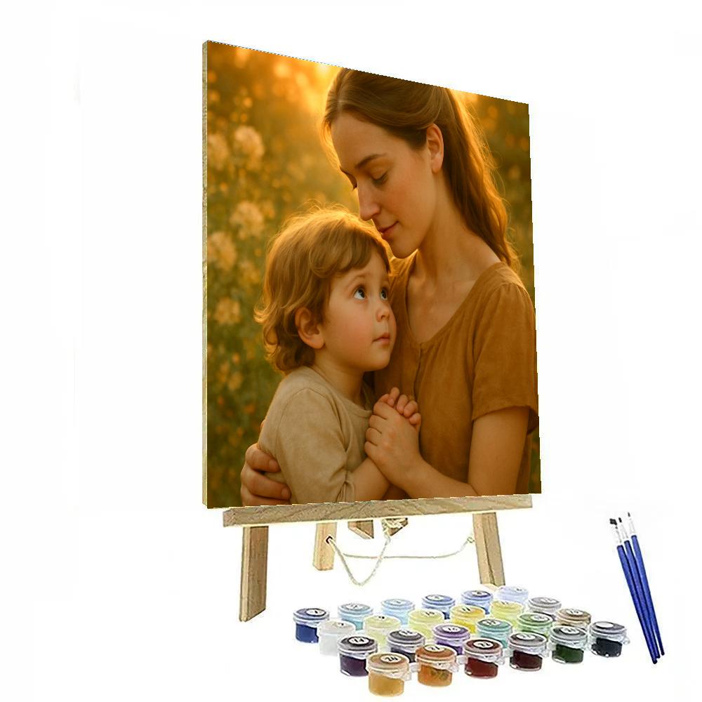A Mothers Warmth Embracing Child Paint by numbers kits