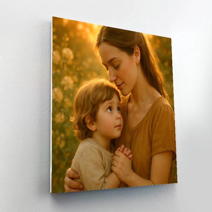 A Mothers Warmth Embracing Child Paint by numbers kits