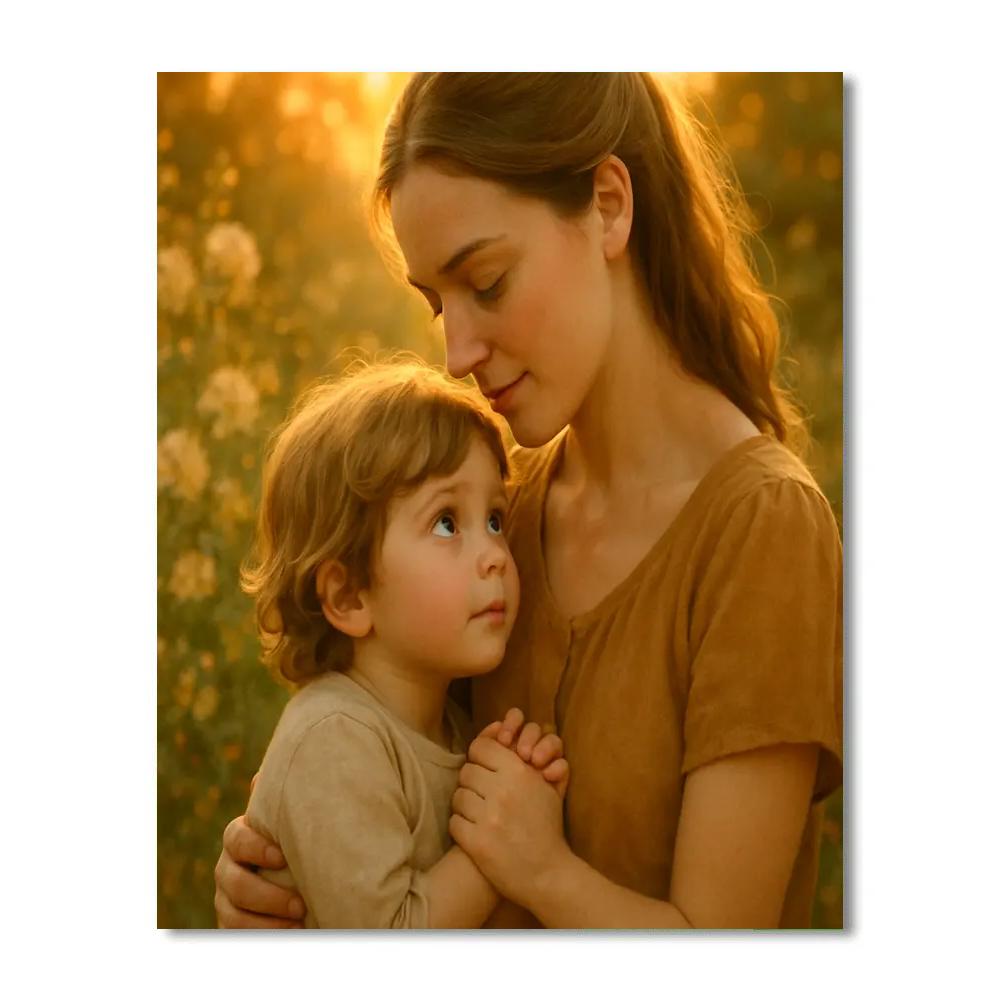 A Mothers Warmth Embracing Child Paint by numbers kits
