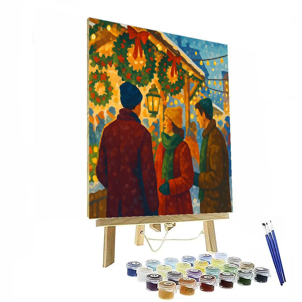 Winter Wreath Market Painting by numbers kit