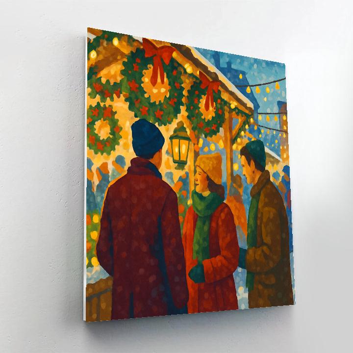 Winter Wreath Market Painting by numbers kit