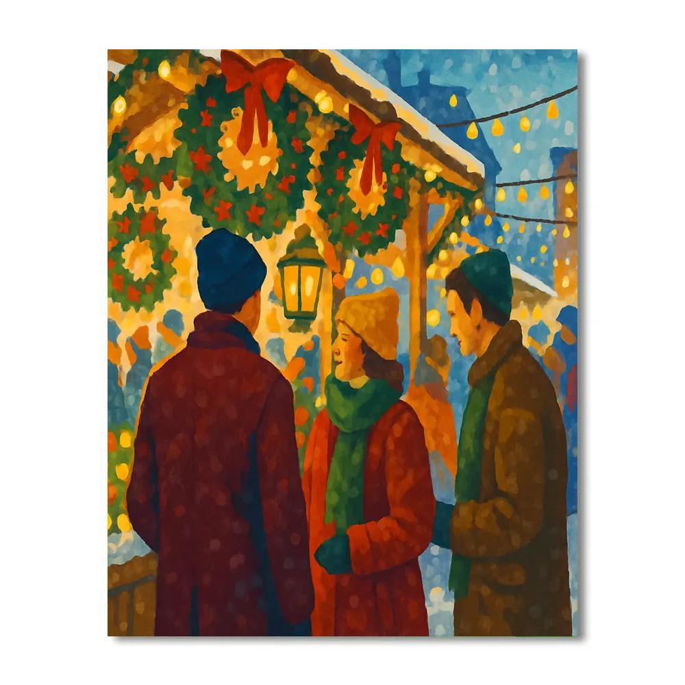 Winter Wreath Market Painting by numbers kit