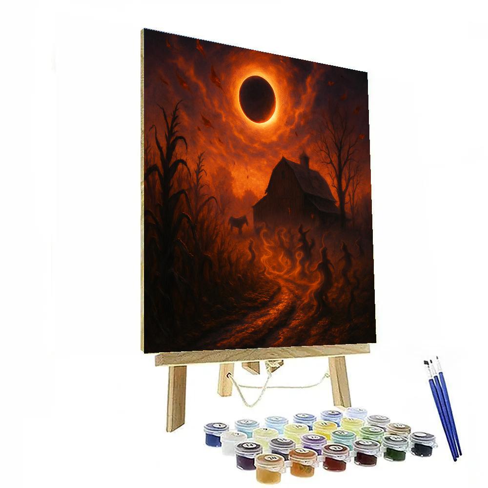 Eclipse Over Hollow Farm painting number kit