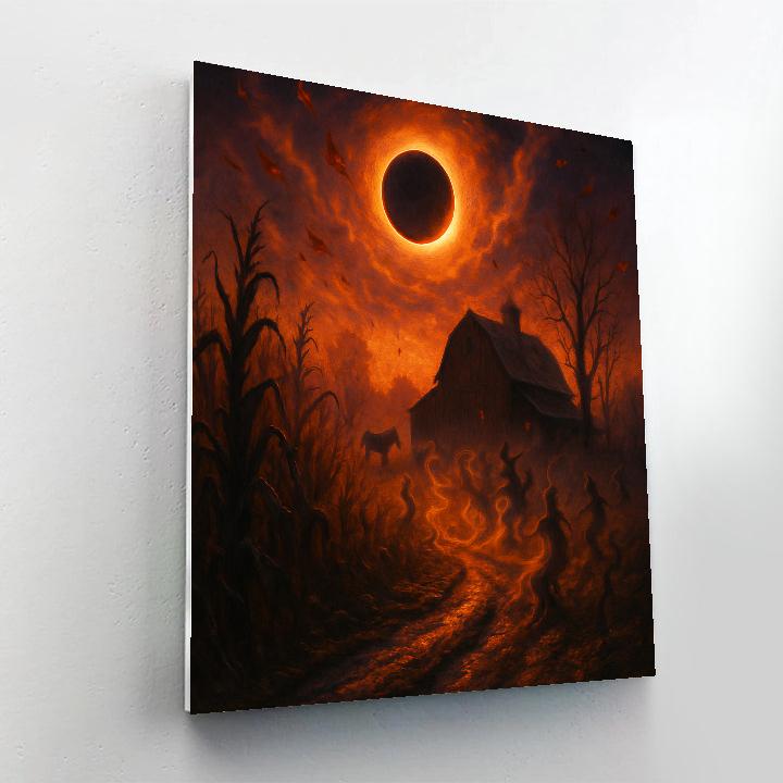 Eclipse Over Hollow Farm painting number kit