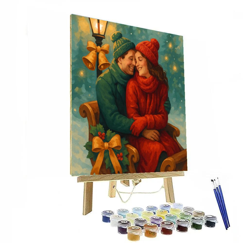 Joyful Ribboned Sleigh Ride painting number kit