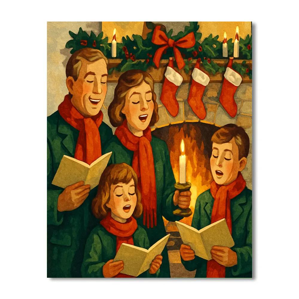 Holiday Hearth Song paint by number