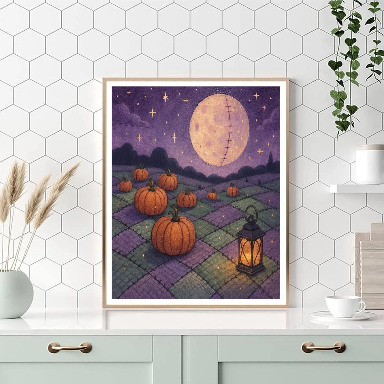 Stitched Lantern Field Paint by numbers kits