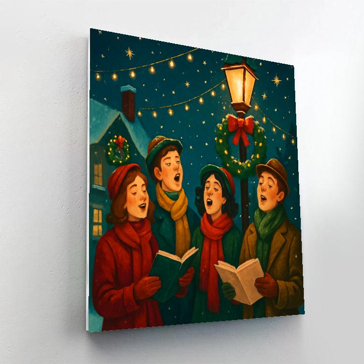 Cheerful Carolers In Festive Attire painting number kit