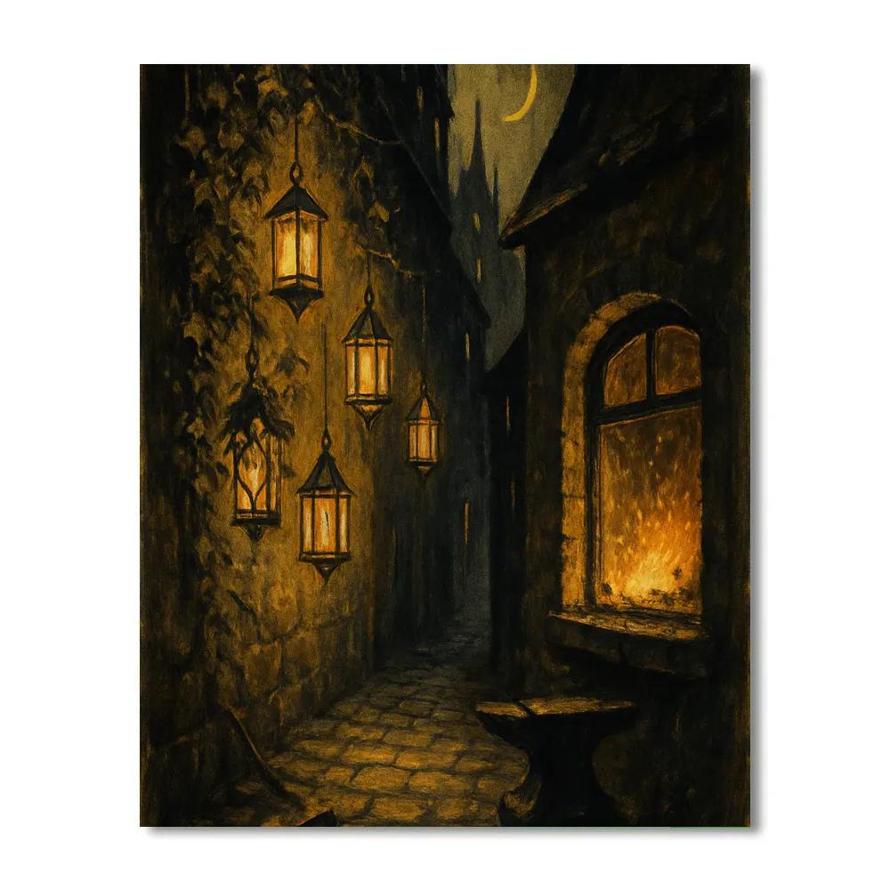 The Lanternsmiths Alley Painting by numbers kit