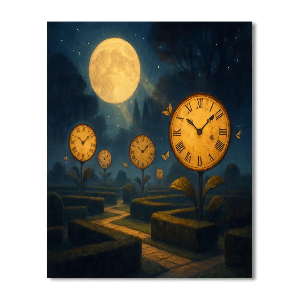 The Hollow Clock Garden Number painting