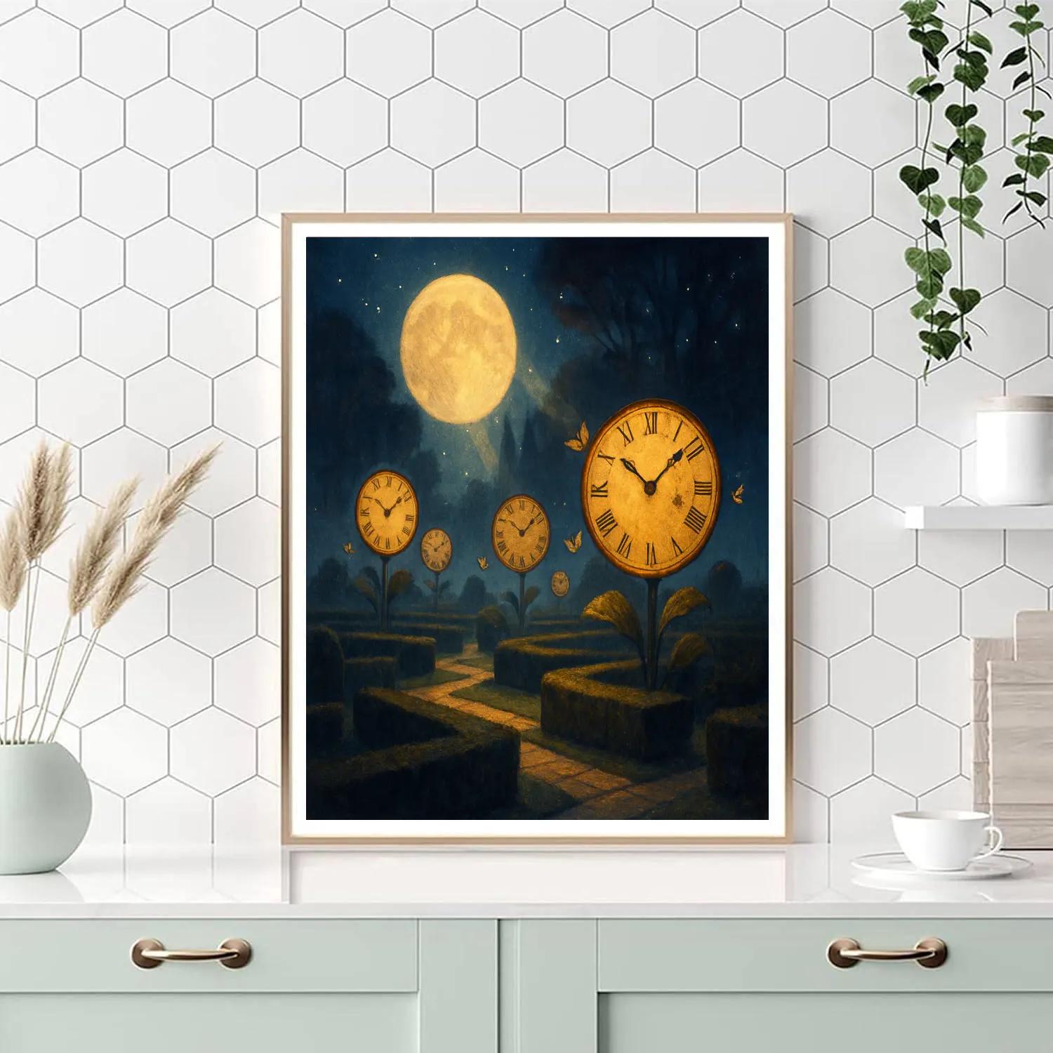 The Hollow Clock Garden Number painting