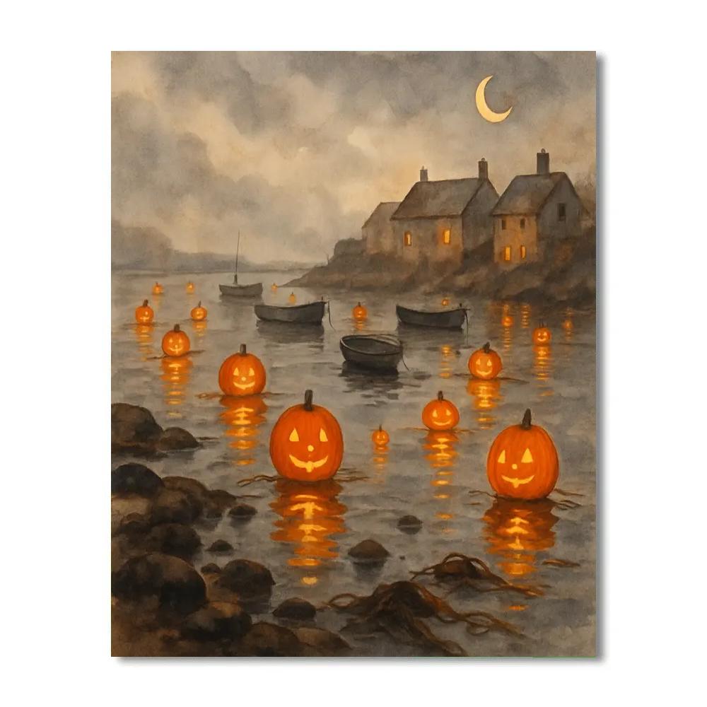 Pumpkin Tide Harbor paint by numbers