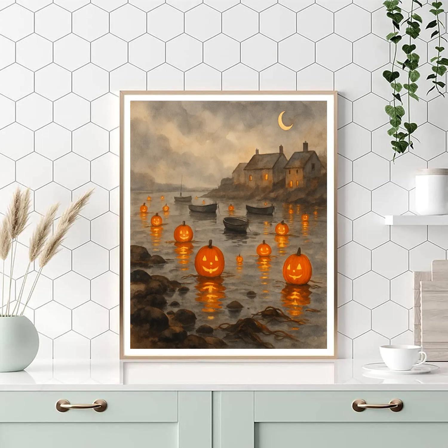 Pumpkin Tide Harbor paint by numbers