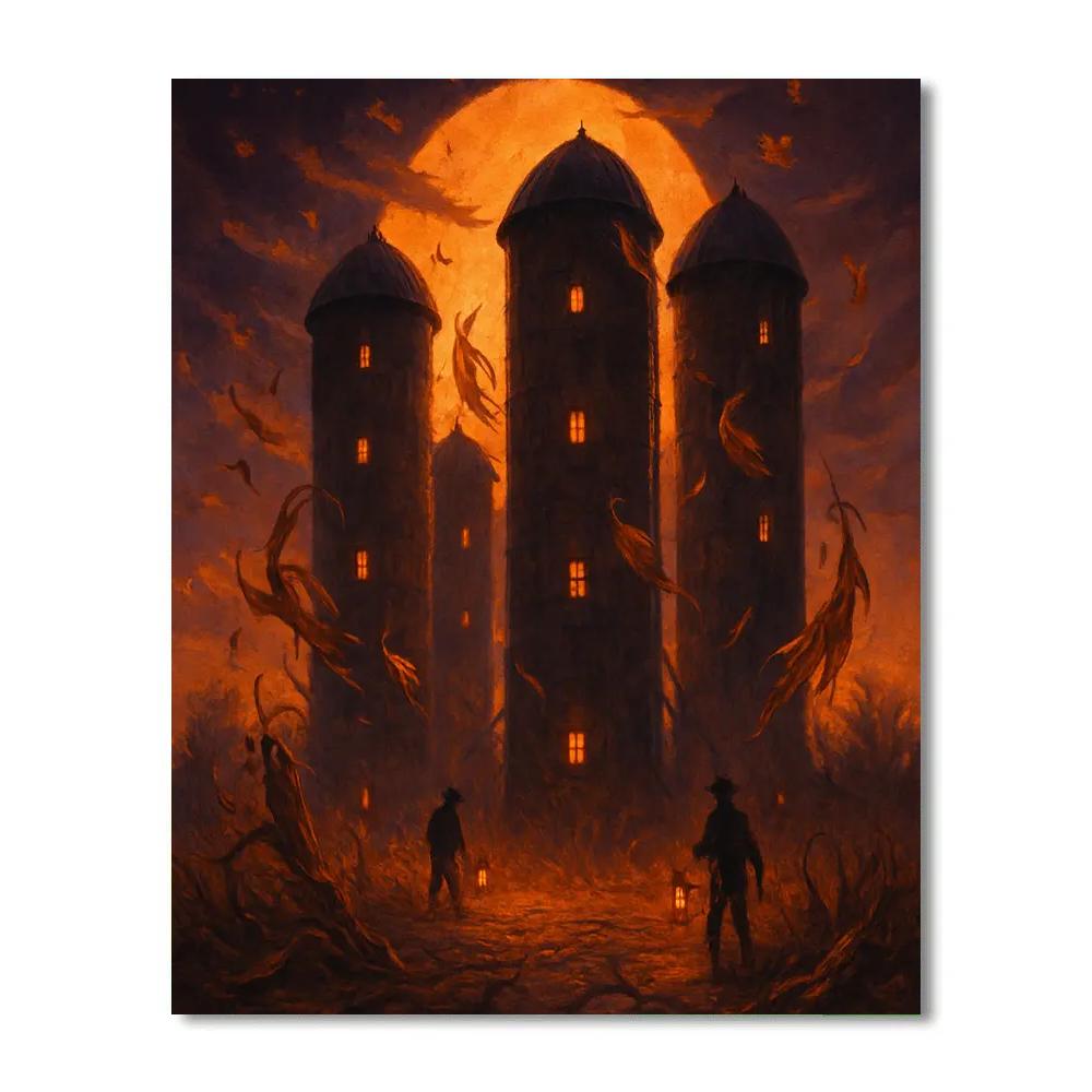 The Midnight Grain Silo DIY paint by numbers