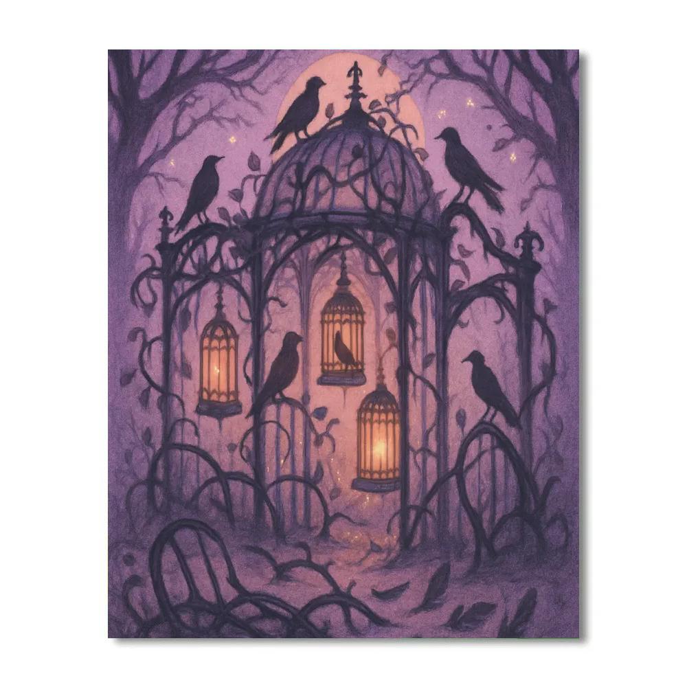 Lanterns At The Ruined Aviary Painting by numbers kit