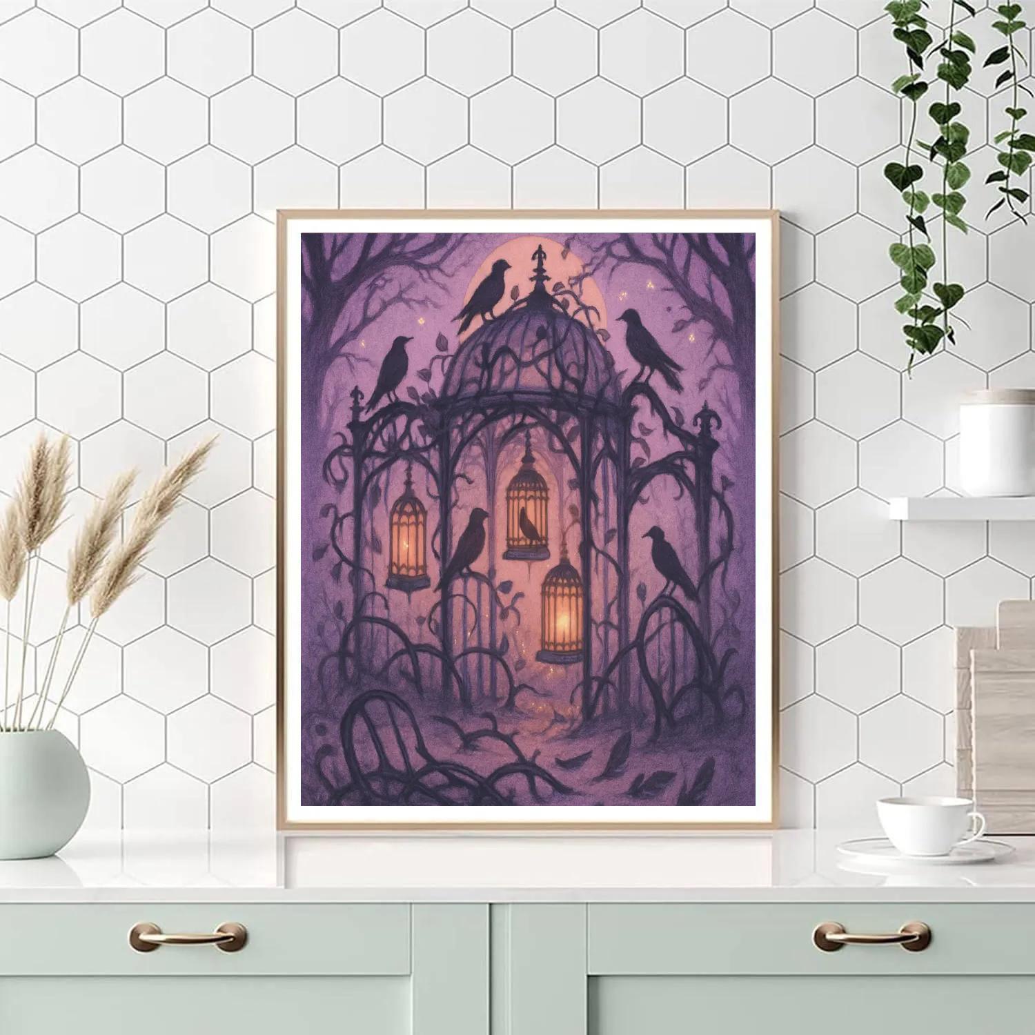 Lanterns At The Ruined Aviary Painting by numbers kit