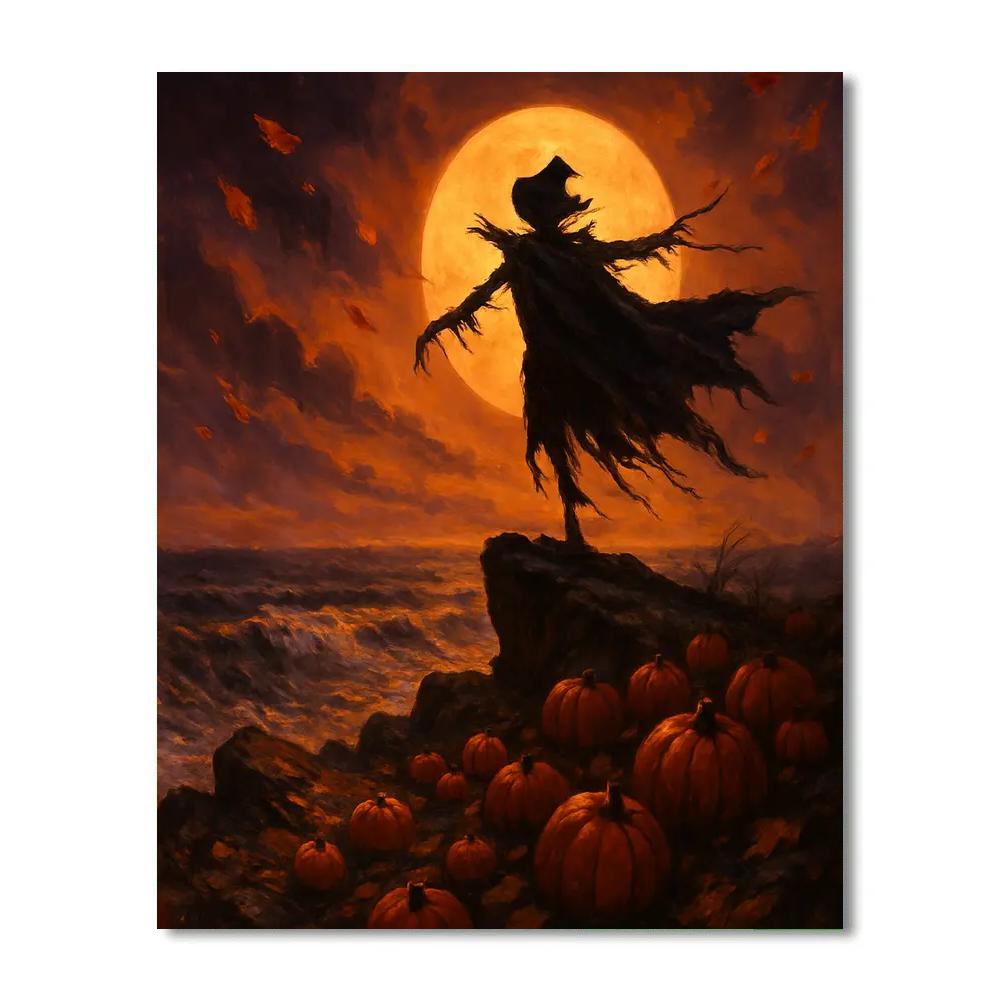 Moonlit Scarecrow Promontory Paint by numbers art