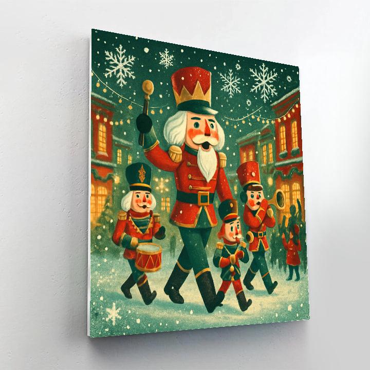 Nutcracker Parade With Glittering Snowfall Paint by numbers kits