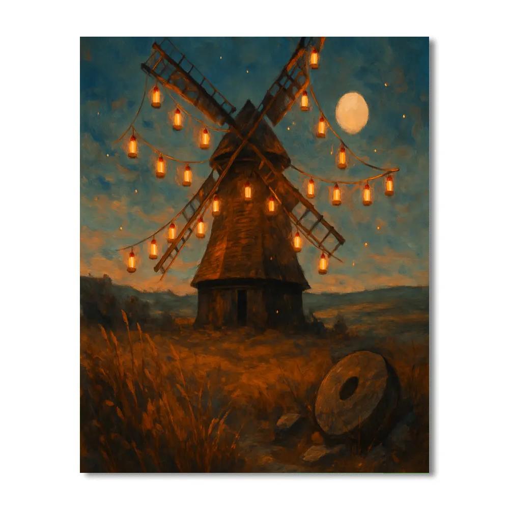 The Winding Lantern Mill paint by number