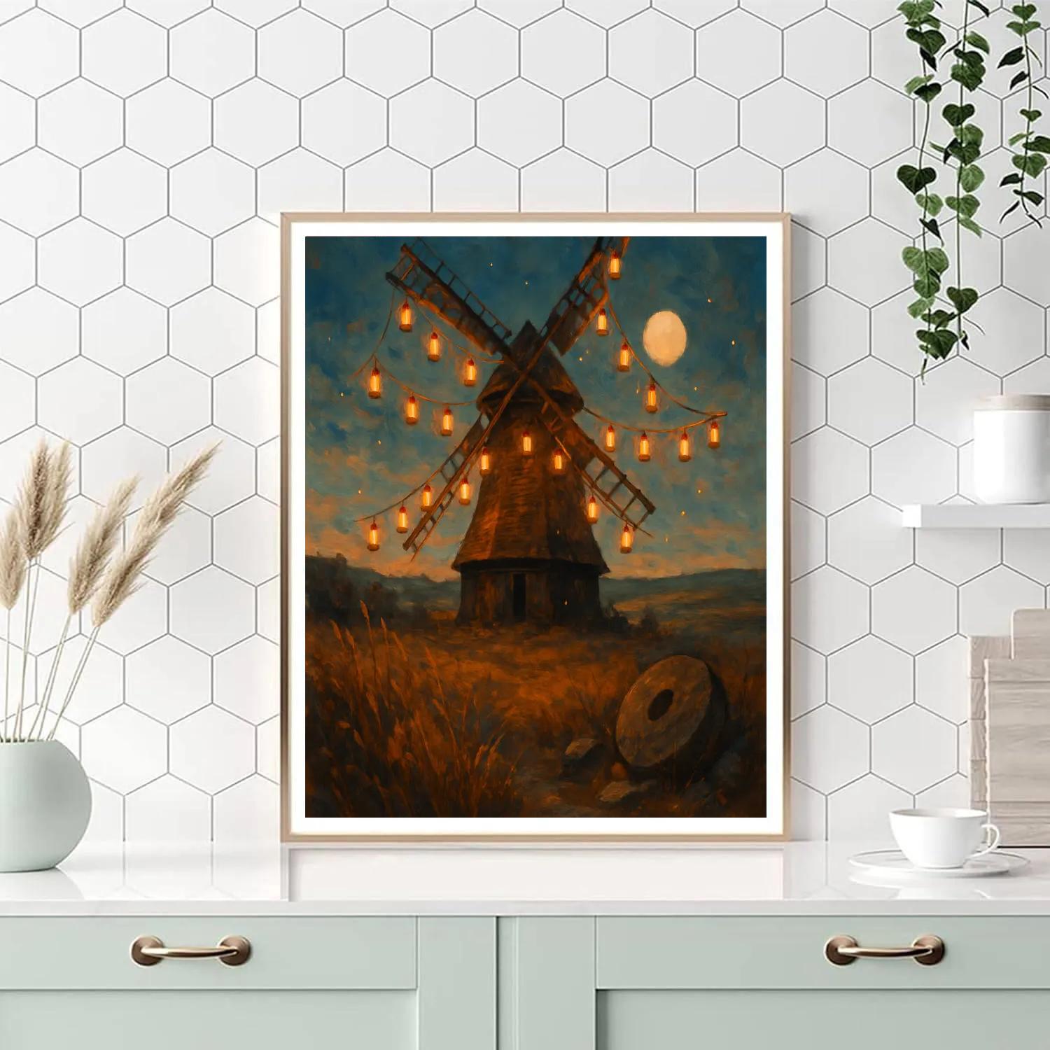 The Winding Lantern Mill paint by number