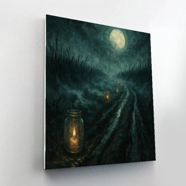 The Candlelit Bog Road paint by number