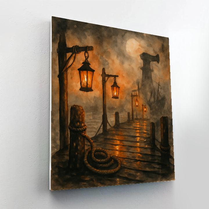 The Lanterns Of Old Wharf paint by number