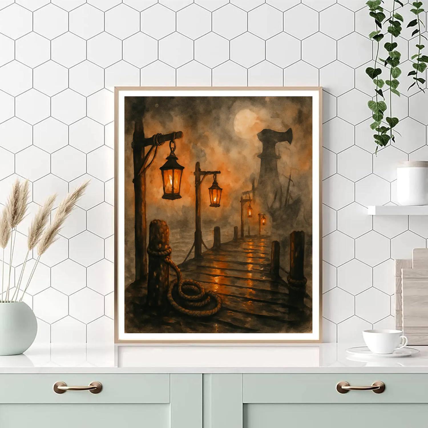 The Lanterns Of Old Wharf paint by number