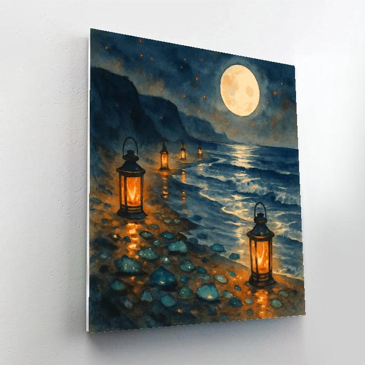 Lantern Row At Dimming Tide Number painting