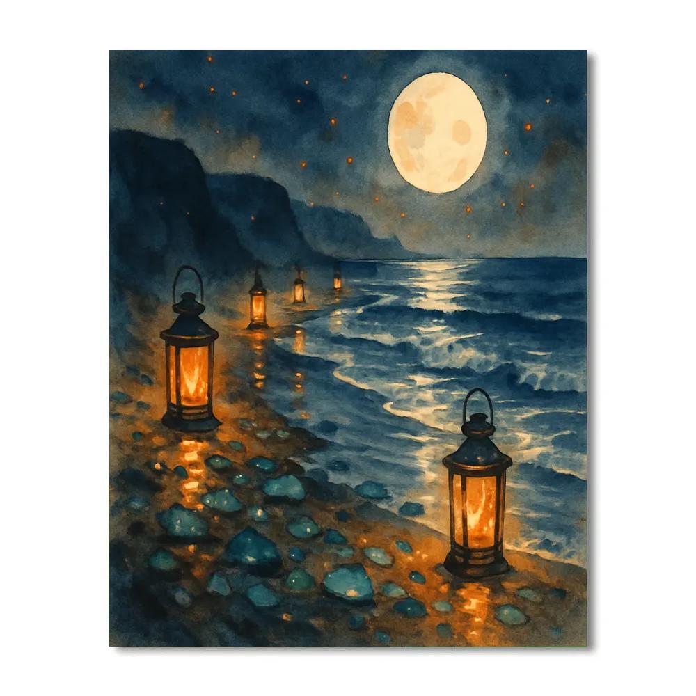 Lantern Row At Dimming Tide Number painting