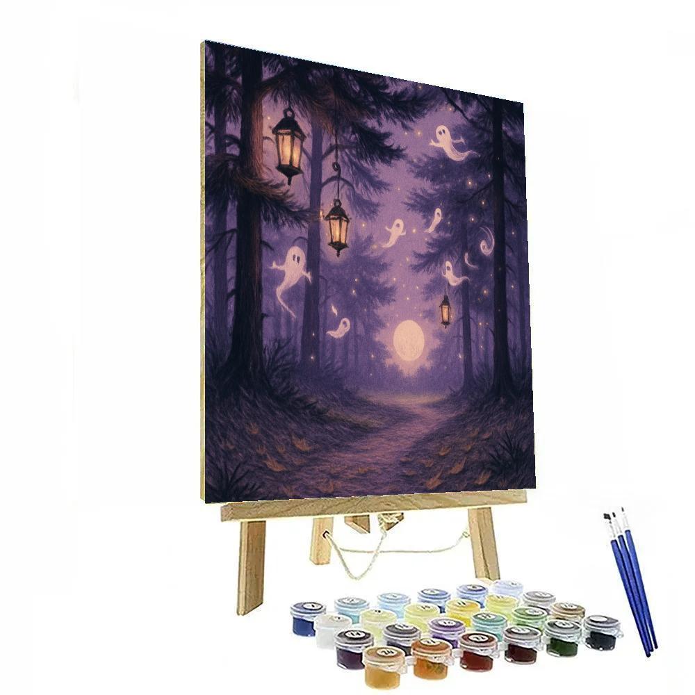 Lanternline Of The Whispering Pines Paint by numbers art