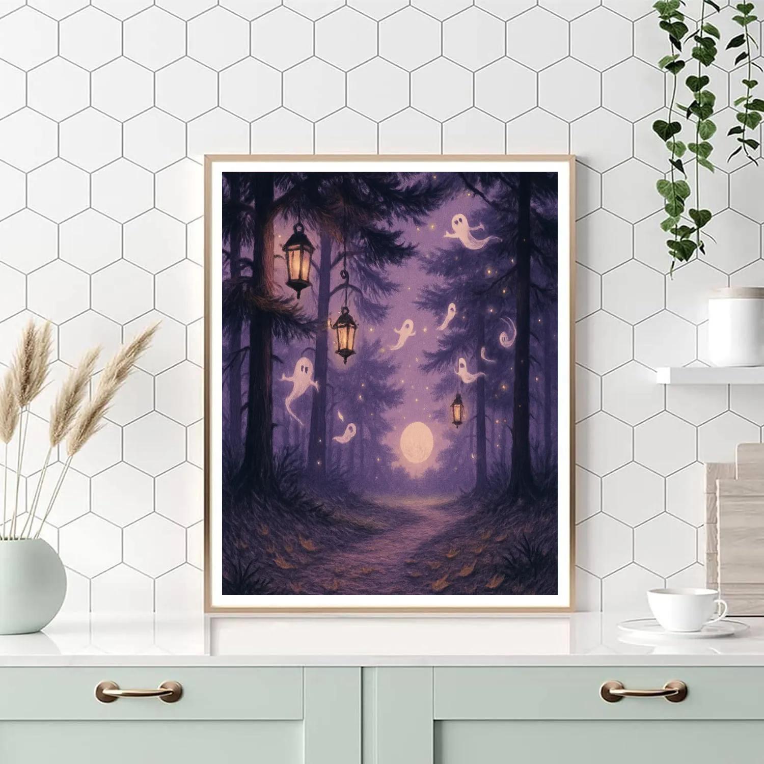 Lanternline Of The Whispering Pines Paint by numbers art