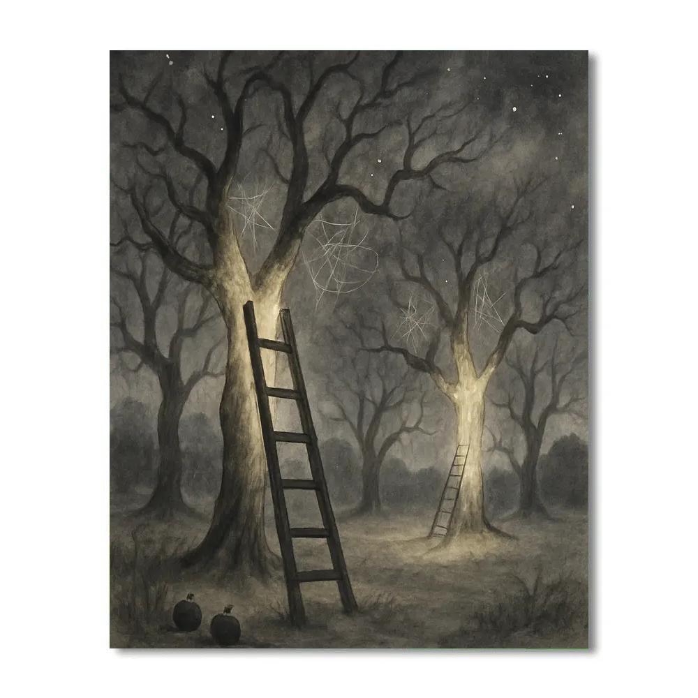 Lanterns Of The Forgotten Orchard paint by color