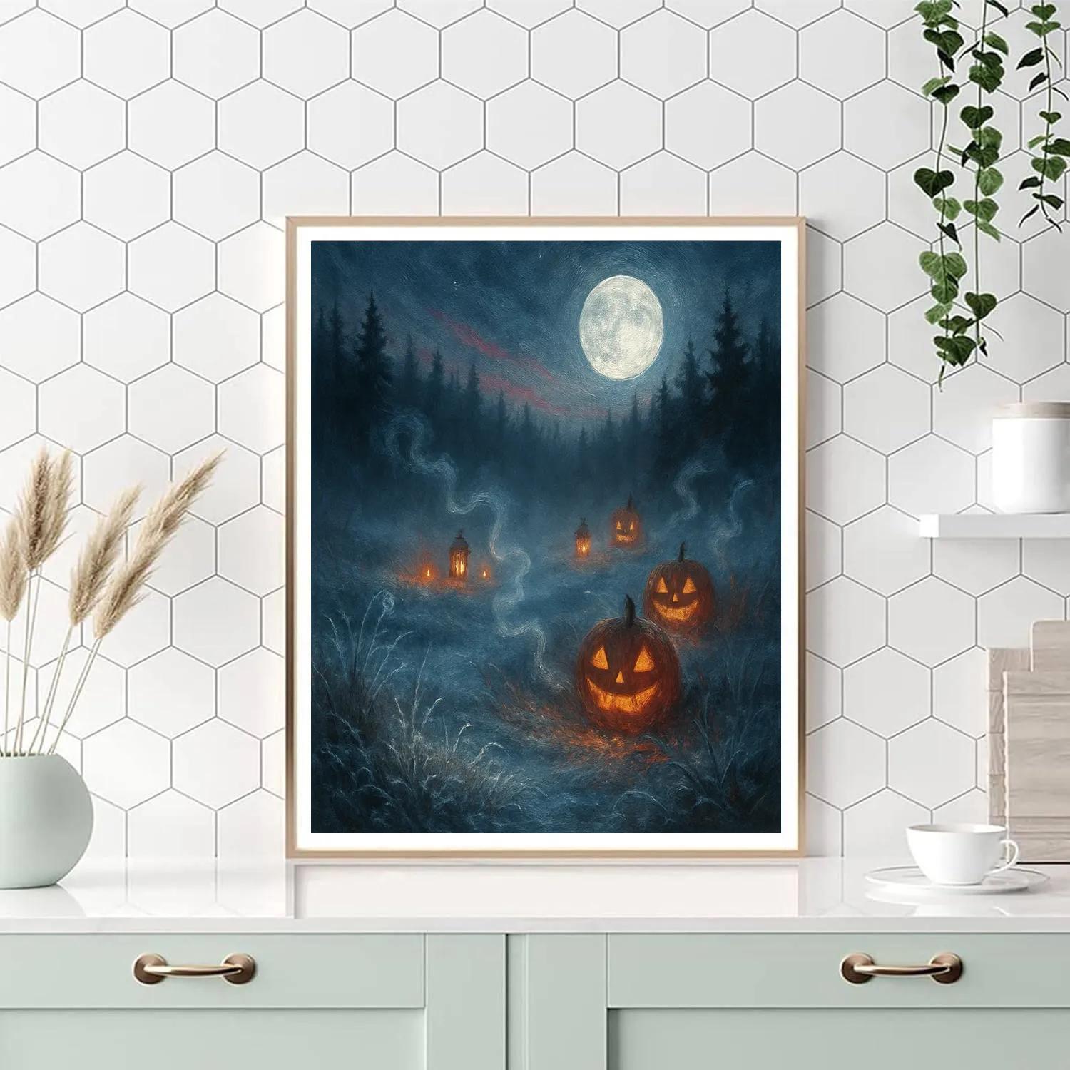 Lanterns Over The Frosted Hollow Paint by numbers kits