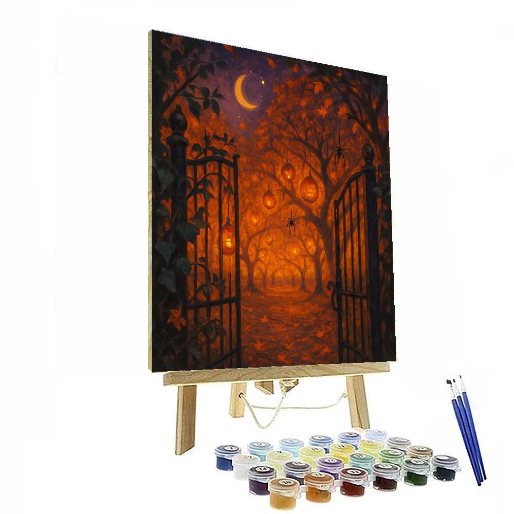 Lanterns Of The Hollow Orchard Gate Painting by numbers kit