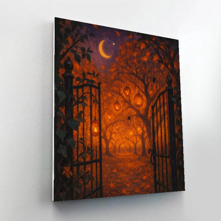 Lanterns Of The Hollow Orchard Gate Painting by numbers kit
