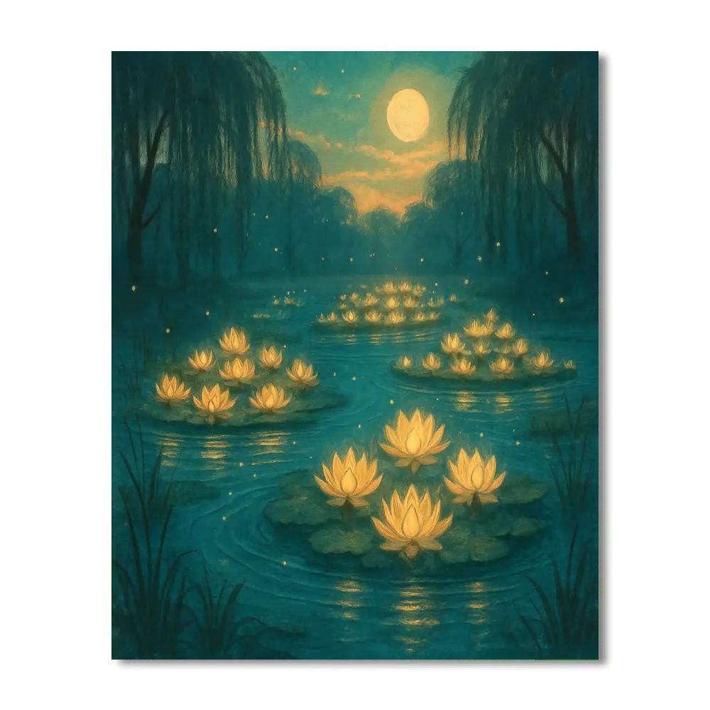 The Lanternesque Bog Garden Paint by numbers art