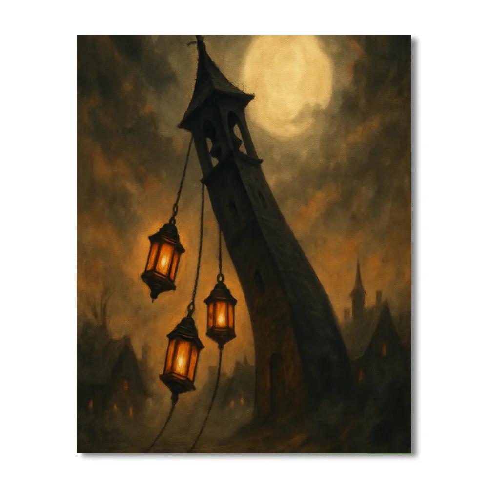 Lanterns Under The Crooked Bell DIY paint by numbers