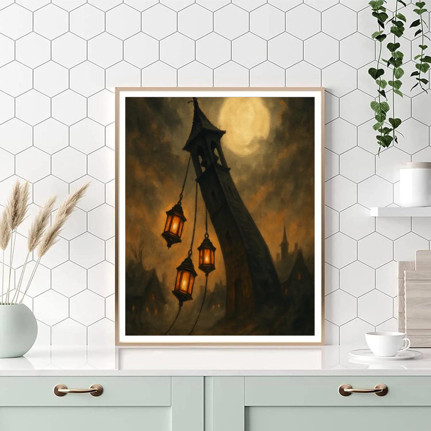 Lanterns Under The Crooked Bell DIY paint by numbers