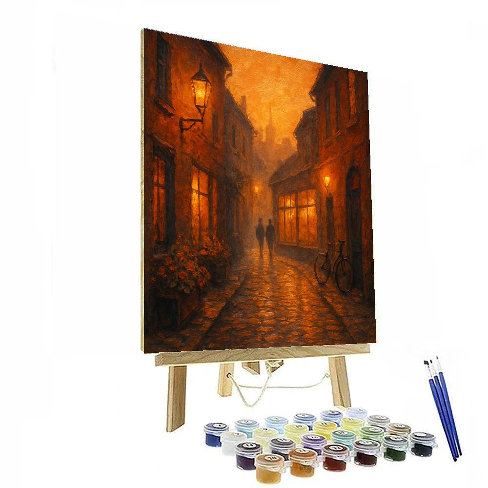 Golden Alleyway Haven Painting by numbers kit