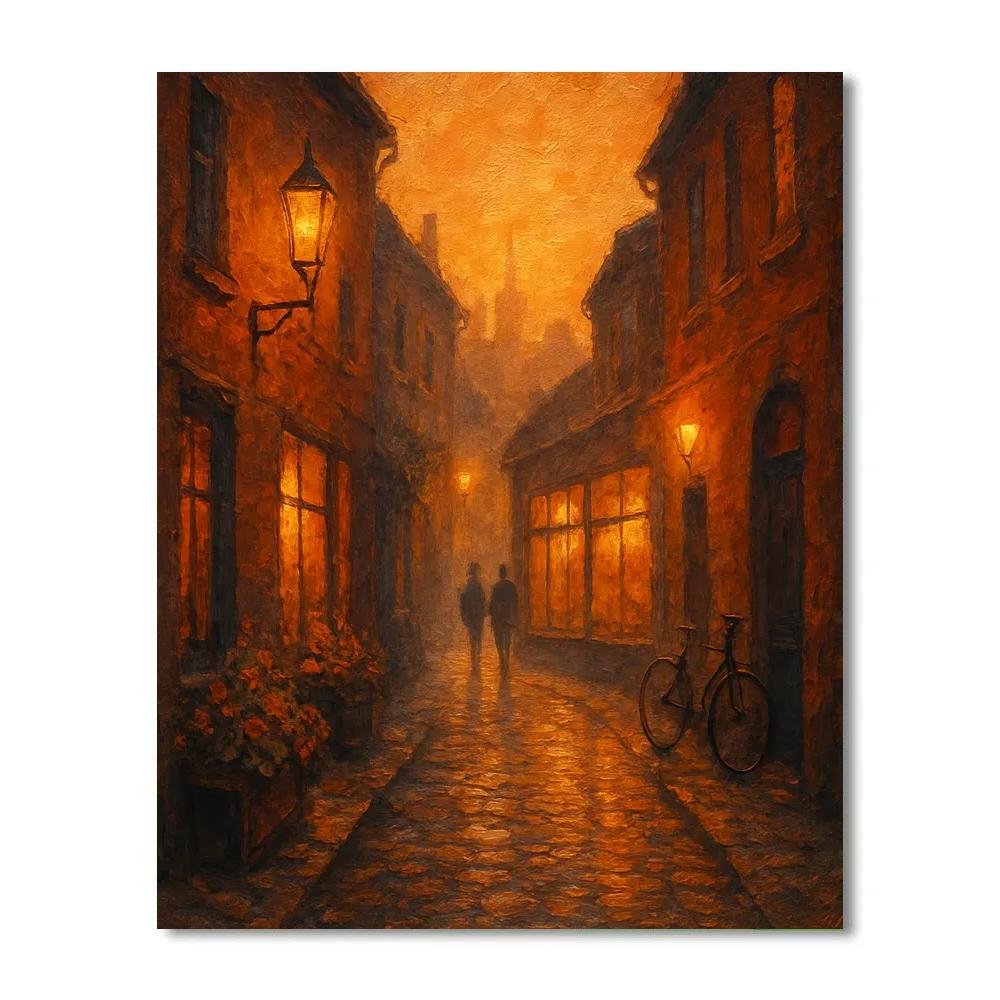 Golden Alleyway Haven Painting by numbers kit