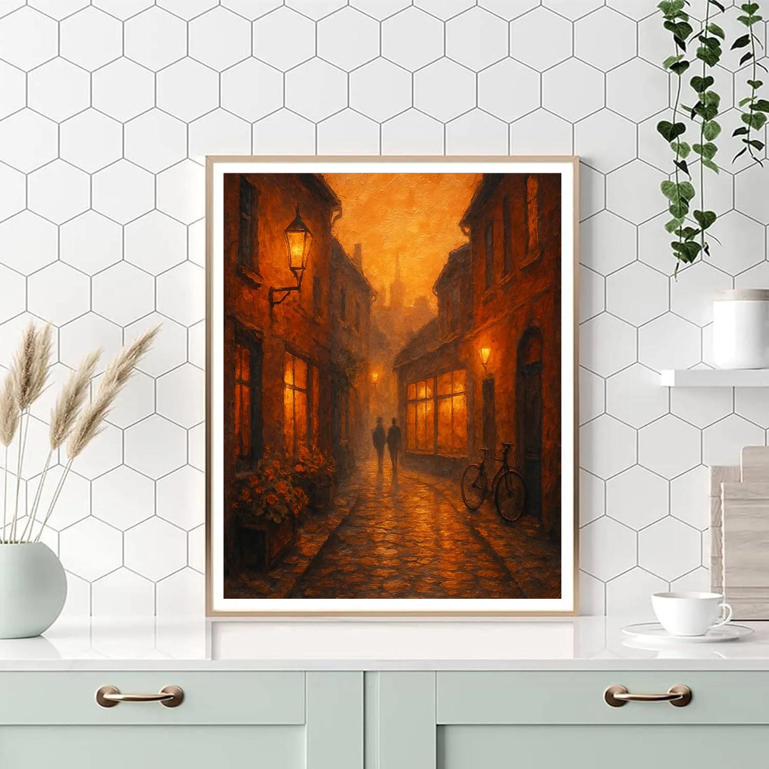 Golden Alleyway Haven Painting by numbers kit