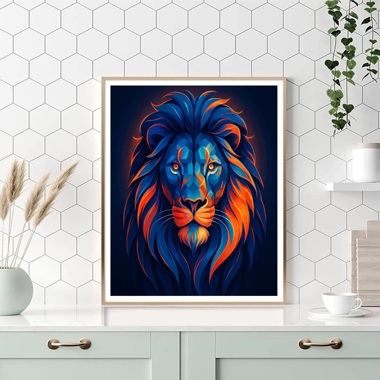 Aurora Lion Portrait Painting by numbers kit