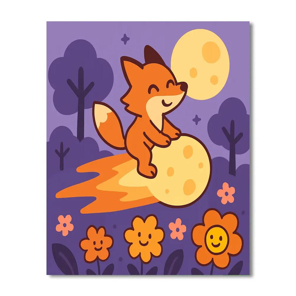 Fox Comet In The Moon Garden DIY paint by numbers