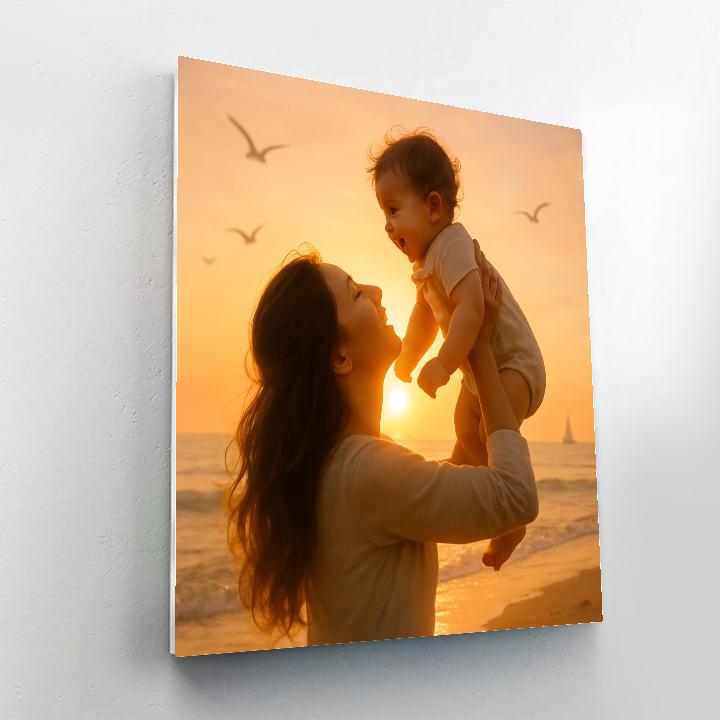 Golden Sunrise Mother And Child painting number kit