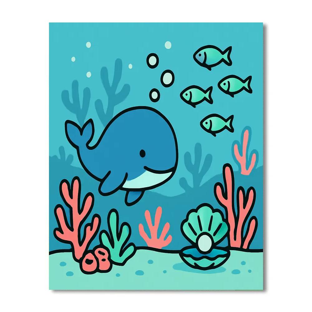 Coral Kingdom Underwater Whale paint by number