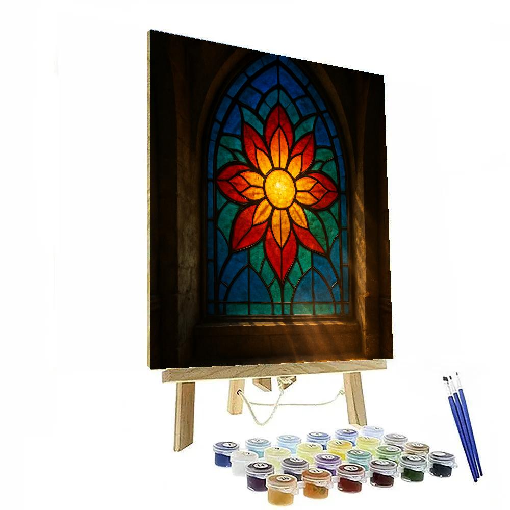 Stained Glass Dawn Mosaic paint by number