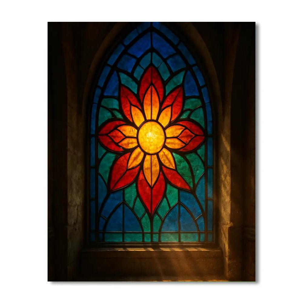 Stained Glass Dawn Mosaic paint by number