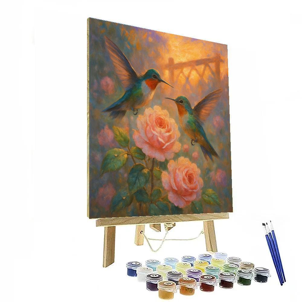 Hummingbird Tea At Dawn Paint by numbers kits