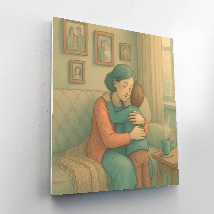 Patchwork Memory Hug Paint by numbers art