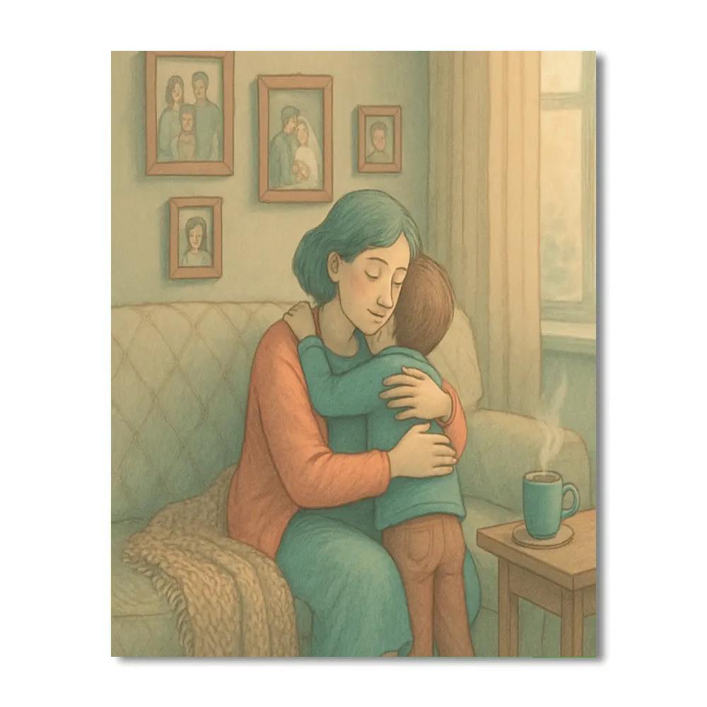 Patchwork Memory Hug Paint by numbers art